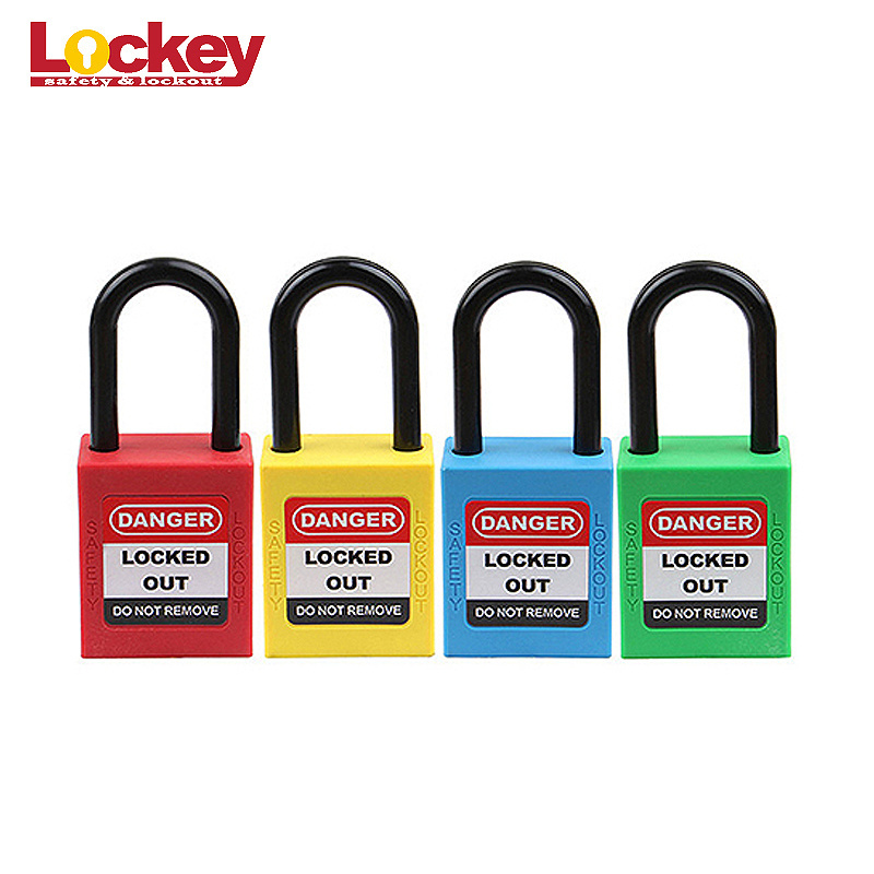 Lockey 38mm Insulation Locks Lockout Plastic Body Nylon Shackle Safety Padlock Pad Lock