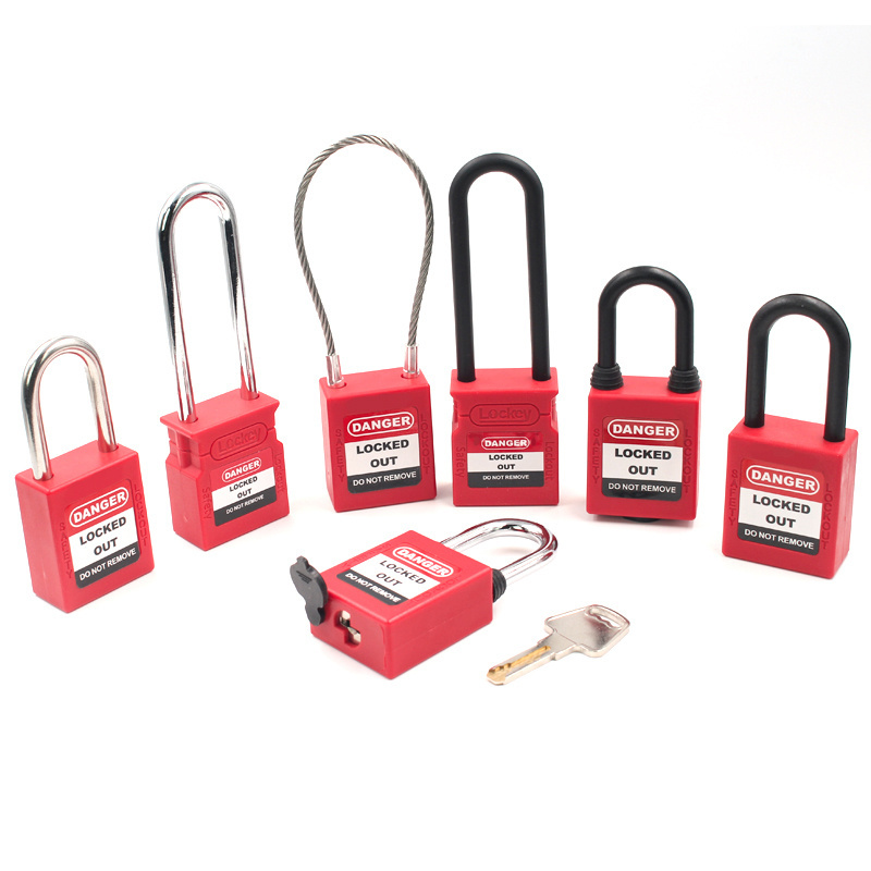 Custom Made Safety Padlock with Keys,38mm Nylon Shackle Safety Padlock Lockout