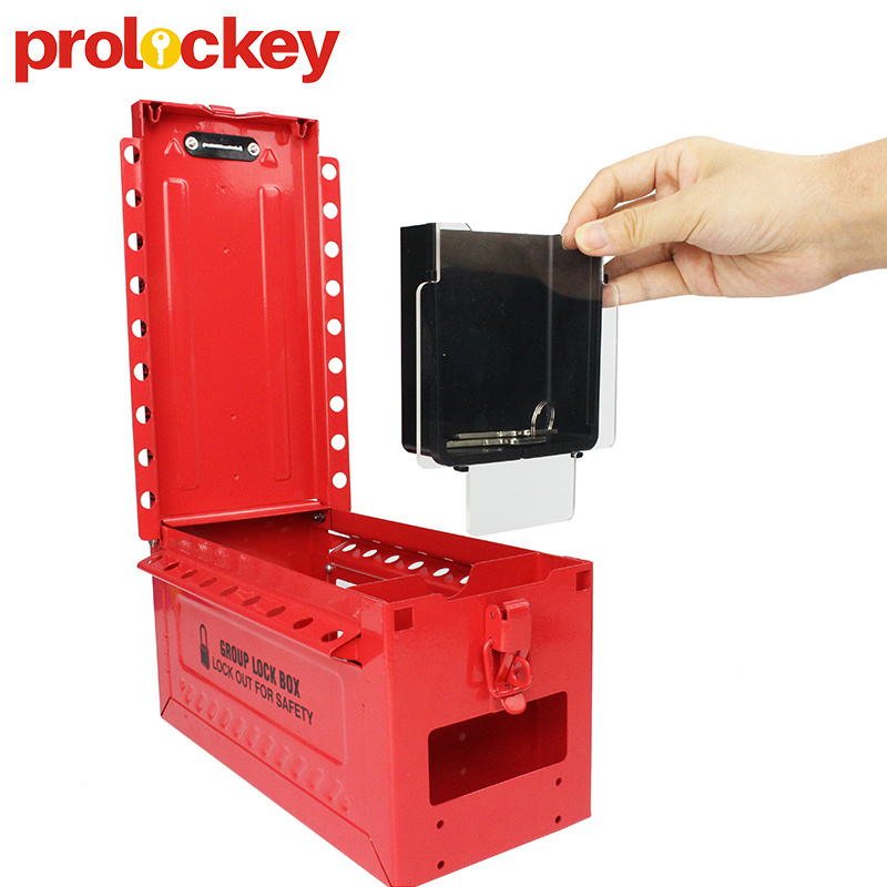 Safety Padlock Metal  Lockout Tagout Wall Mounted Group Lock Box