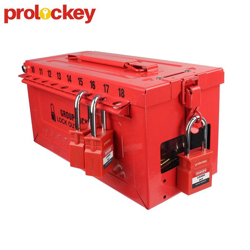 Safety Padlock Metal  Lockout Tagout Wall Mounted Group Lock Box