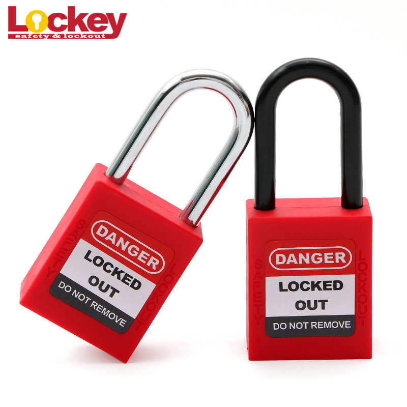 New Design Safety ABS Padlock Loto Locks Locker Body Size 45X38X19MM Nylon Padlock With Key Differ