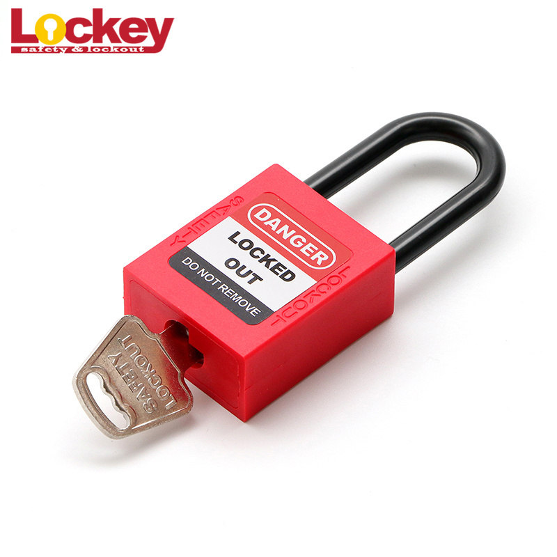 High Security 38mm Shackle Lockout Tagout Loto Red Safety Padlock with Master Key