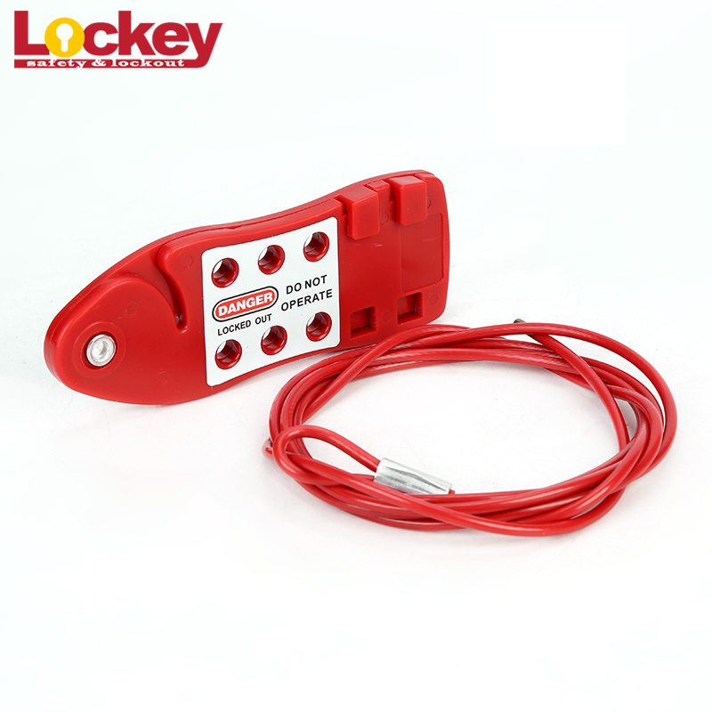 High Quality Safety Custom Long Cable Lockout,Adjustable Steel Economic Fish-Shaped Cable Lockout