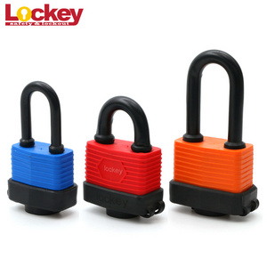 High Strength Waterproof 43mm Shackle Length Laminated Padlock Long Shackle Keyed Alike