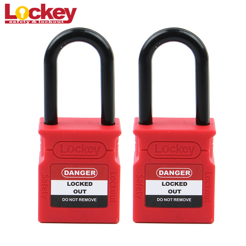 Pad Lock Tagout 38mm Steel Nylon Shackle Loto Safety Padlock with Master Key