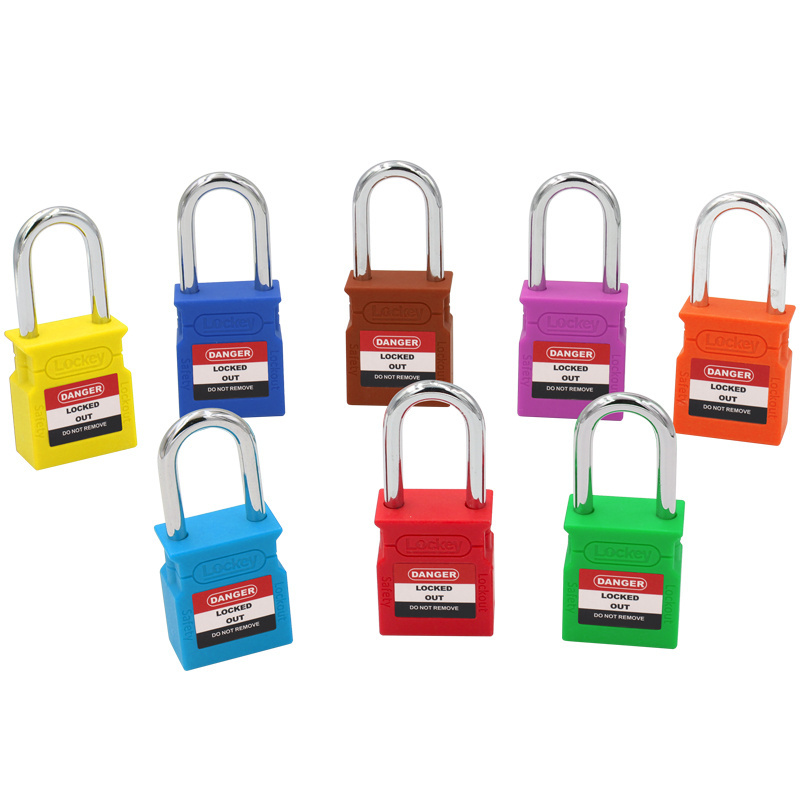 Pad Lock Tagout 38mm Steel Nylon Shackle Loto Safety Padlock with Master Key