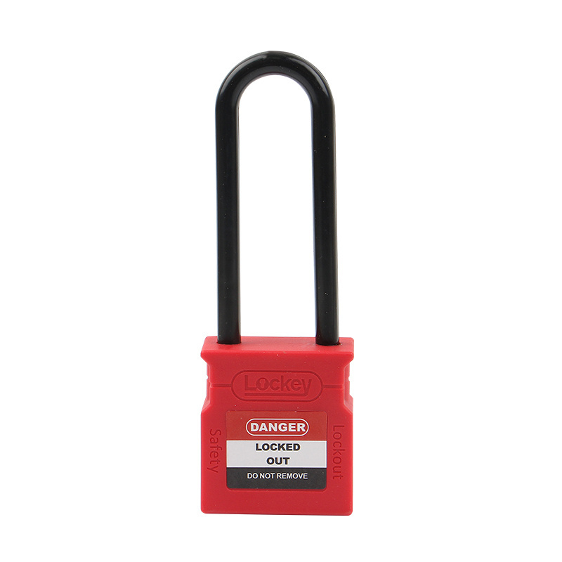 Designed Factory 76mm Plastic Shackle Wide Type Best Safety Padlock Lockout with Master Key