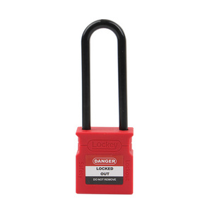 Designed Factory 76mm Plastic Shackle Wide Type Best Safety Padlock Lockout with Master Key