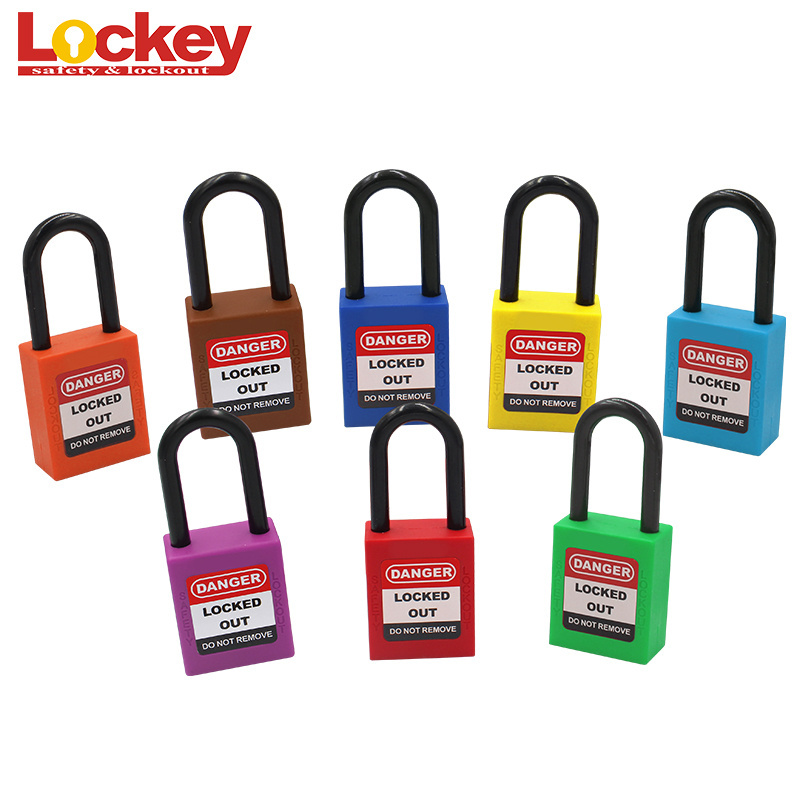 38mm Steel Shackle Colorful Industrial Loto Safety Padlock Long Steel Shackle Lockout Padlock Locks