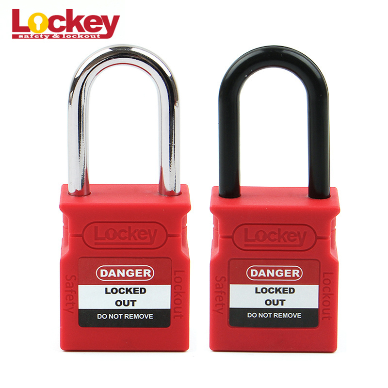 Lockey New Design OEM Lock 38mm 76mm Steel Nylon Shackle Safety Padlock Lockout