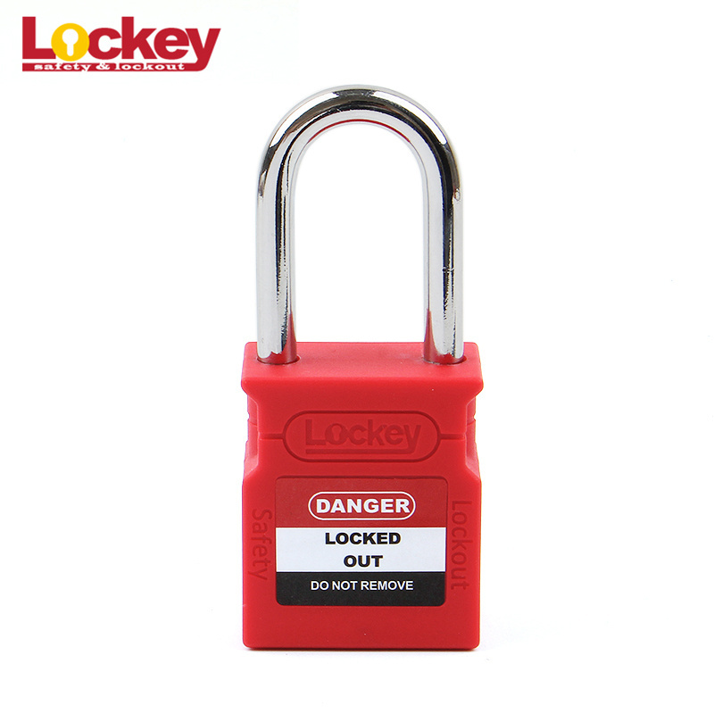 Lockey New Design OEM Lock 38mm 76mm Steel Nylon Shackle Safety Padlock Lockout