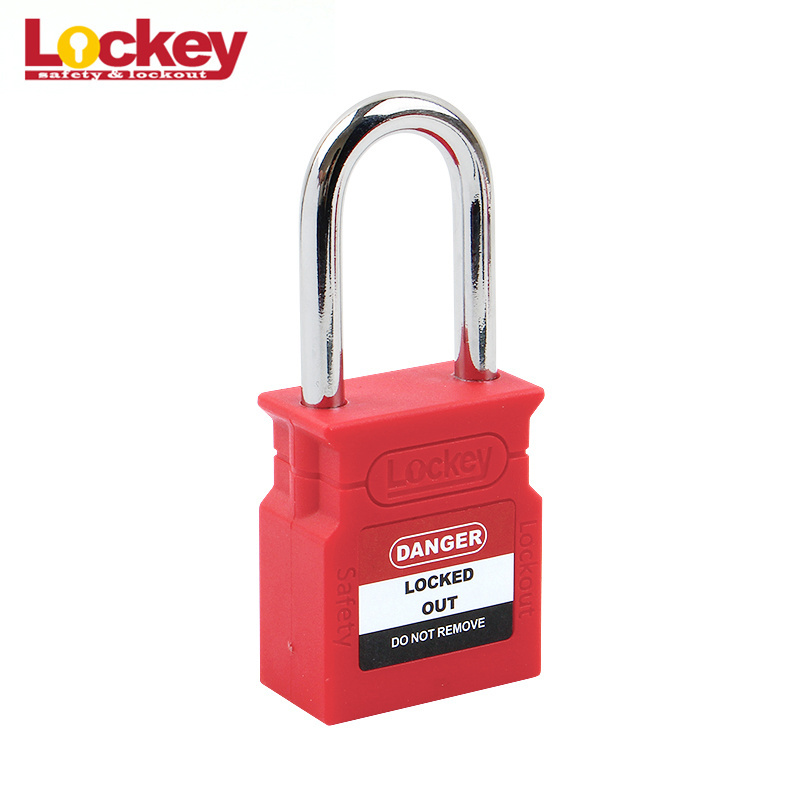 Lockey New Design OEM Lock 38mm 76mm Steel Nylon Shackle Safety Padlock Lockout