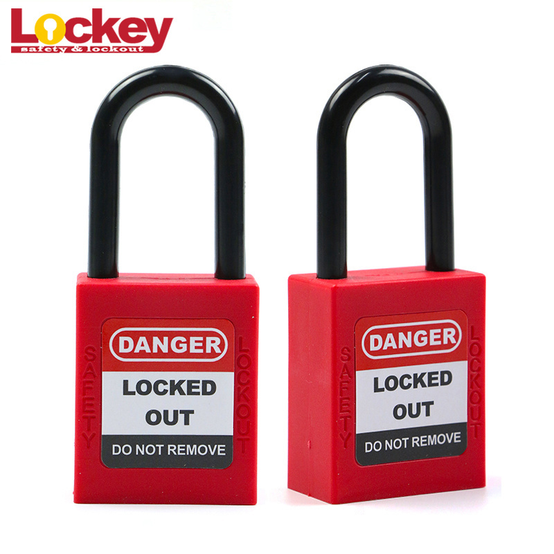 38mm Plastic Nylon Red And White Safety Lockout Padlock