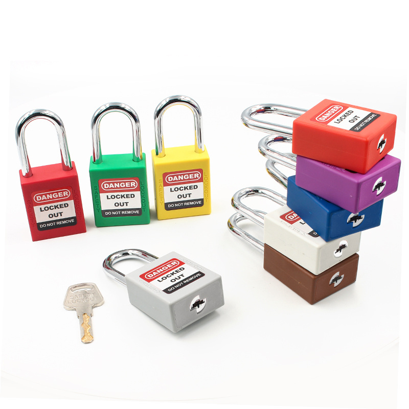 38mm Steel Shackle Colorful Industrial Loto Safety Padlock Long Steel Shackle Lockout Padlock Locks