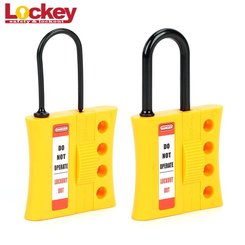 High Quality Factory direct Nylon Insulation Lockout Hasp with 4 Locks Yellow Master