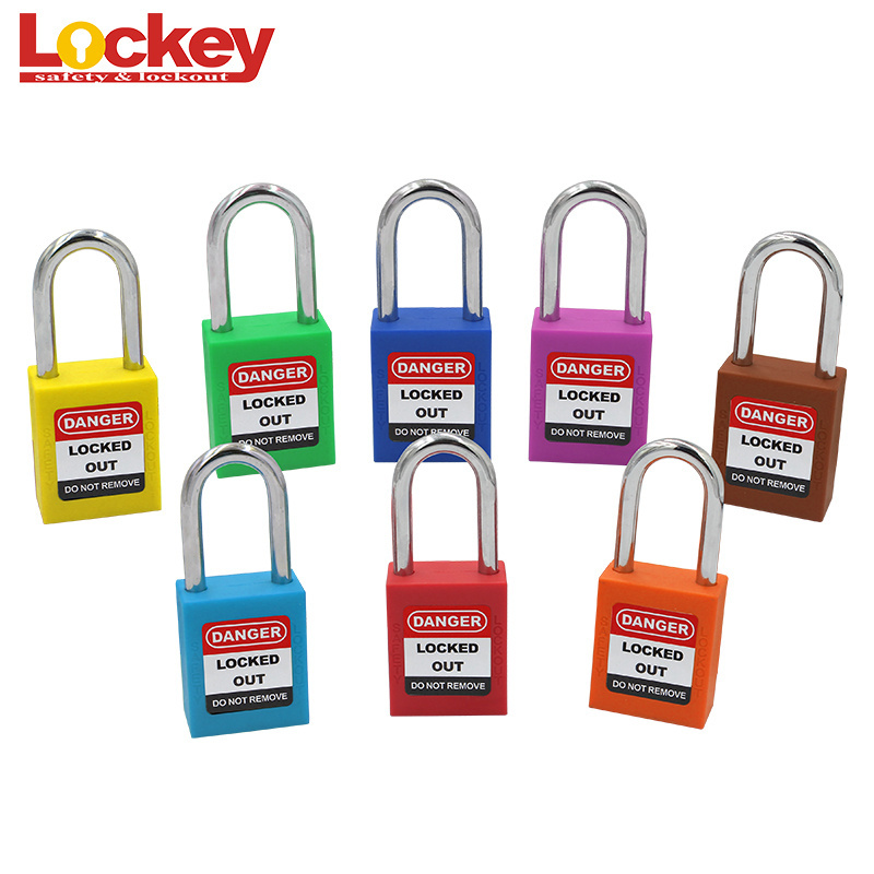 38mm Steel Shackle Colorful Industrial Loto Safety Padlock Long Steel Shackle Lockout Padlock Locks