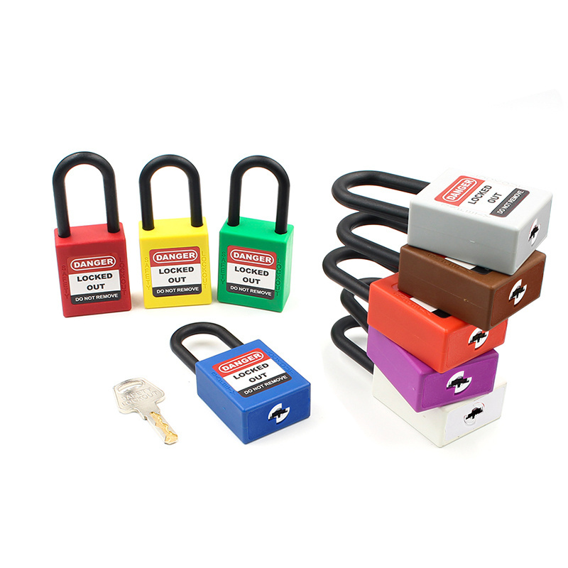 38mm Steel Shackle Colorful Industrial Loto Safety Padlock Long Steel Shackle Lockout Padlock Locks