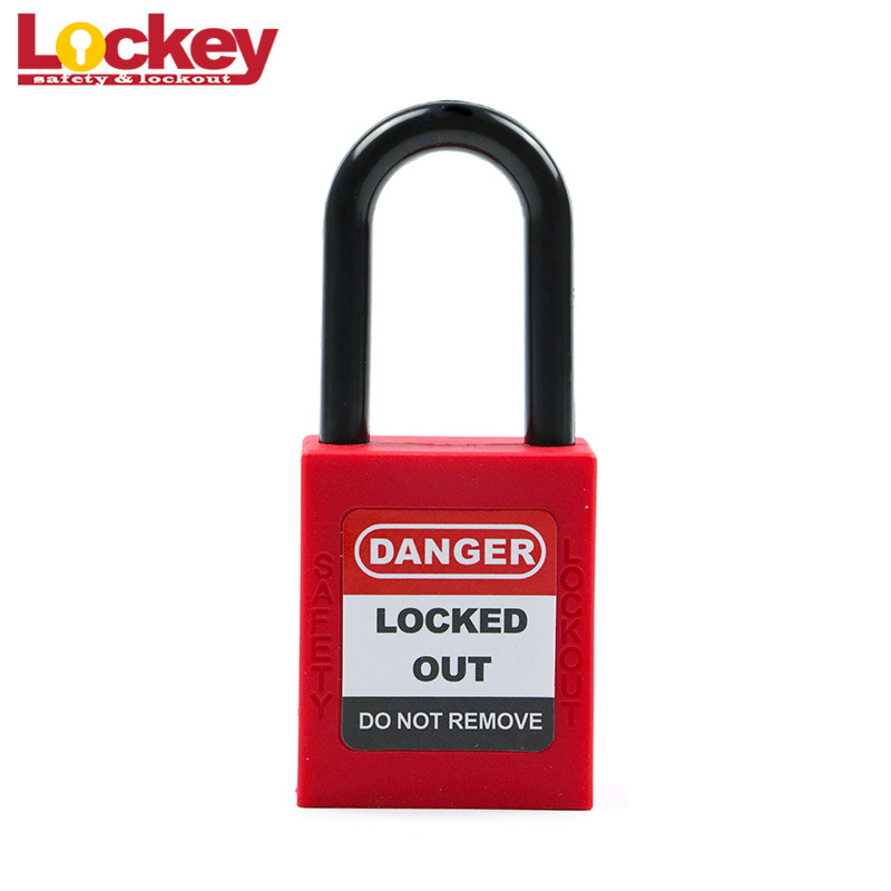 New Design Safety ABS Padlock Loto Locks Locker Body Size 45X38X19MM Nylon Padlock With Key Differ