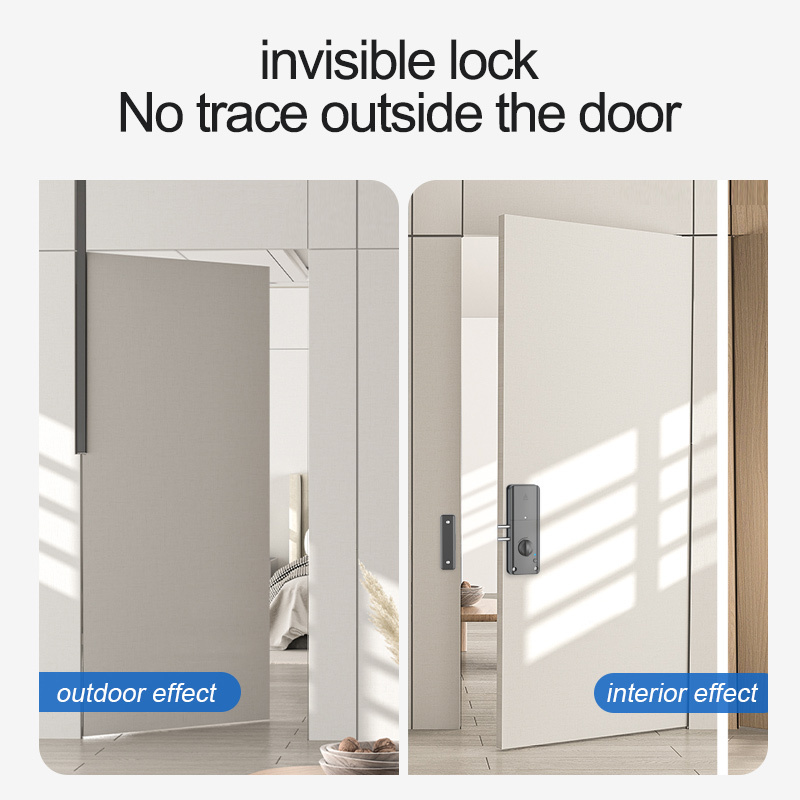 Punch-free smart invisible door lock indoor door invisible wooden door lock swipe card electronic induction blue tooth lock