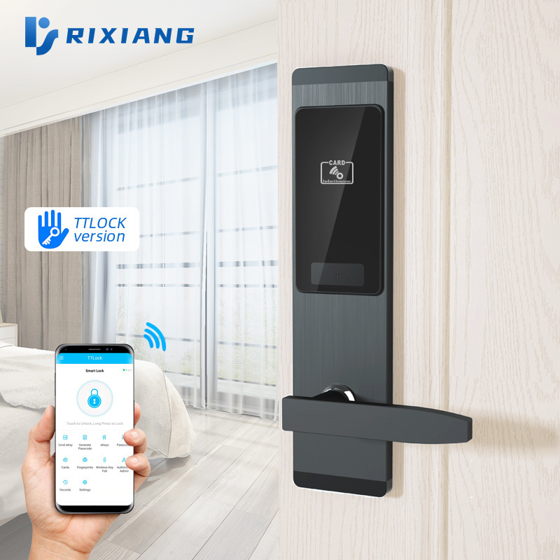 RFID hotel lock system T57 card hotel door lock TTlock APP natacao tomando banho edificio estructura edificio digital door lock