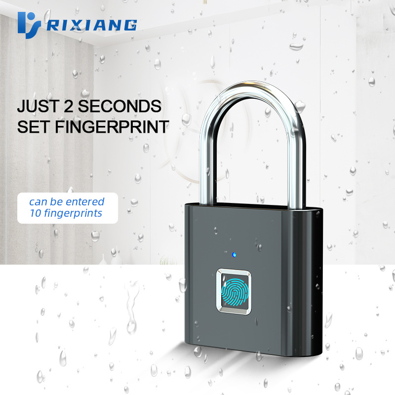 qr code Fingerprint Pad Lock Keyless IP67 Waterproof Warehouse Anti-Theft Padlock Safety Stainless Steel Fingerprint  Padlock