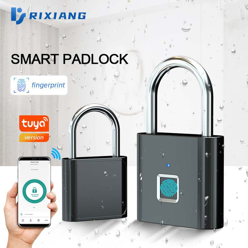 qr code Fingerprint Pad Lock Keyless IP67 Waterproof Warehouse Anti-Theft Padlock Safety Stainless Steel Fingerprint  Padlock