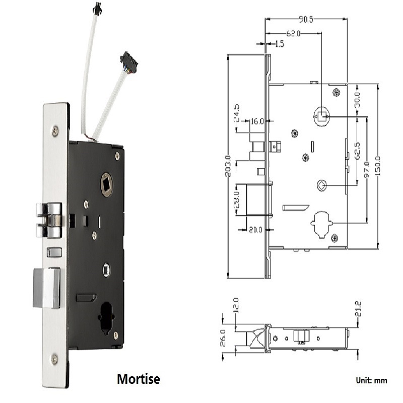 New design & high quality smart lock hotel door lock with hotel lock Sliding Cover Design system free software