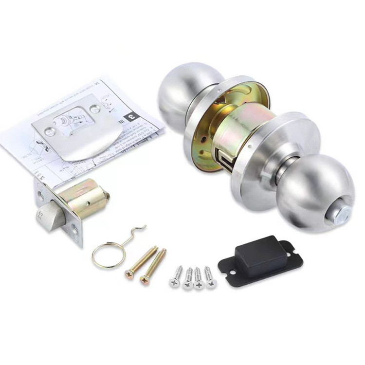 Commercial Wood Doors Entry Privacy Passage Cylindrical Round Tubular Door Knob Lock