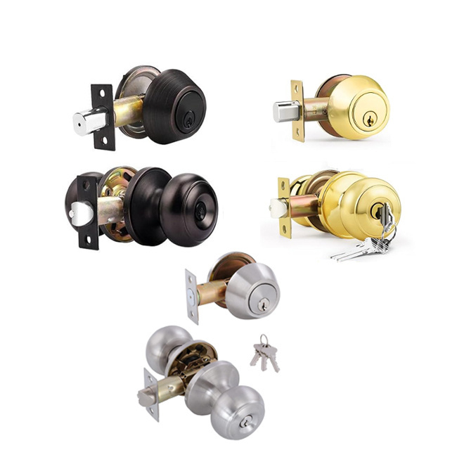 Luxury Entrance Combo Entry Lever Door Handle and Single Cylinder Deadbolt Lock and Key Combo Pack