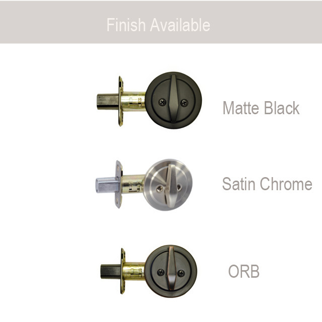 Backset Single Sided Oil-Rubbed Bronze Deadbolt with Turn-Button Interior