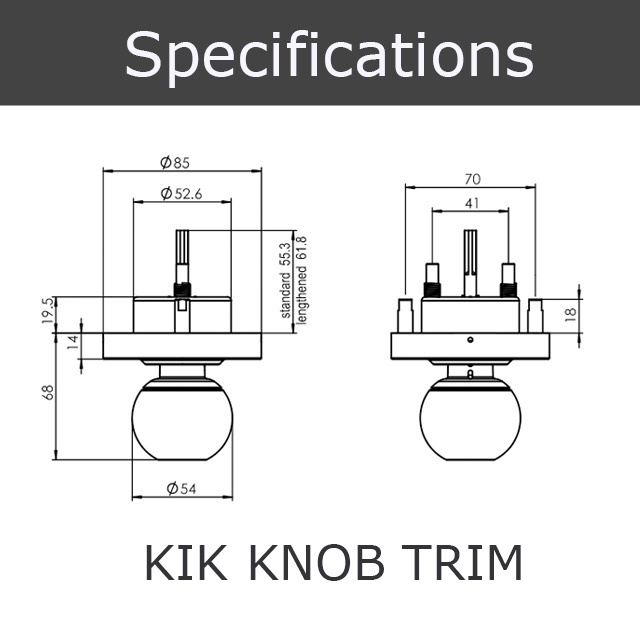 USA ENTRY TRIM KNOB FOR PANIC EXIT DEVICE  For Wide Head Panic Bars