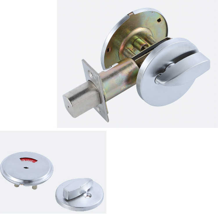 One Sided Stainless Steel G2 Heavy Duty Dead Lock Release Key Bathroom Washroom Toilet Deadbolt with Thumbturn Opens Inside