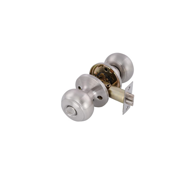 Combo locks Keyed Alike Round Ball Entry Door Knob and Single Cylinder Deadbolt Set Satin Nickel for Apartment Front Door