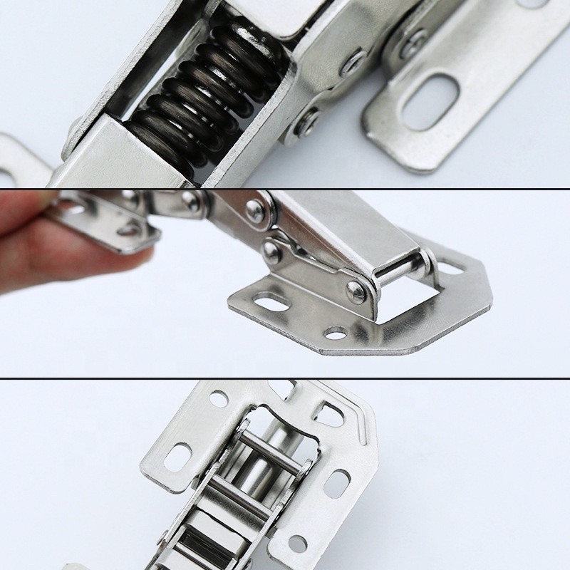 Extrusion Aluminium Profile Ball Bearing Matt Silver Hinges With Spring