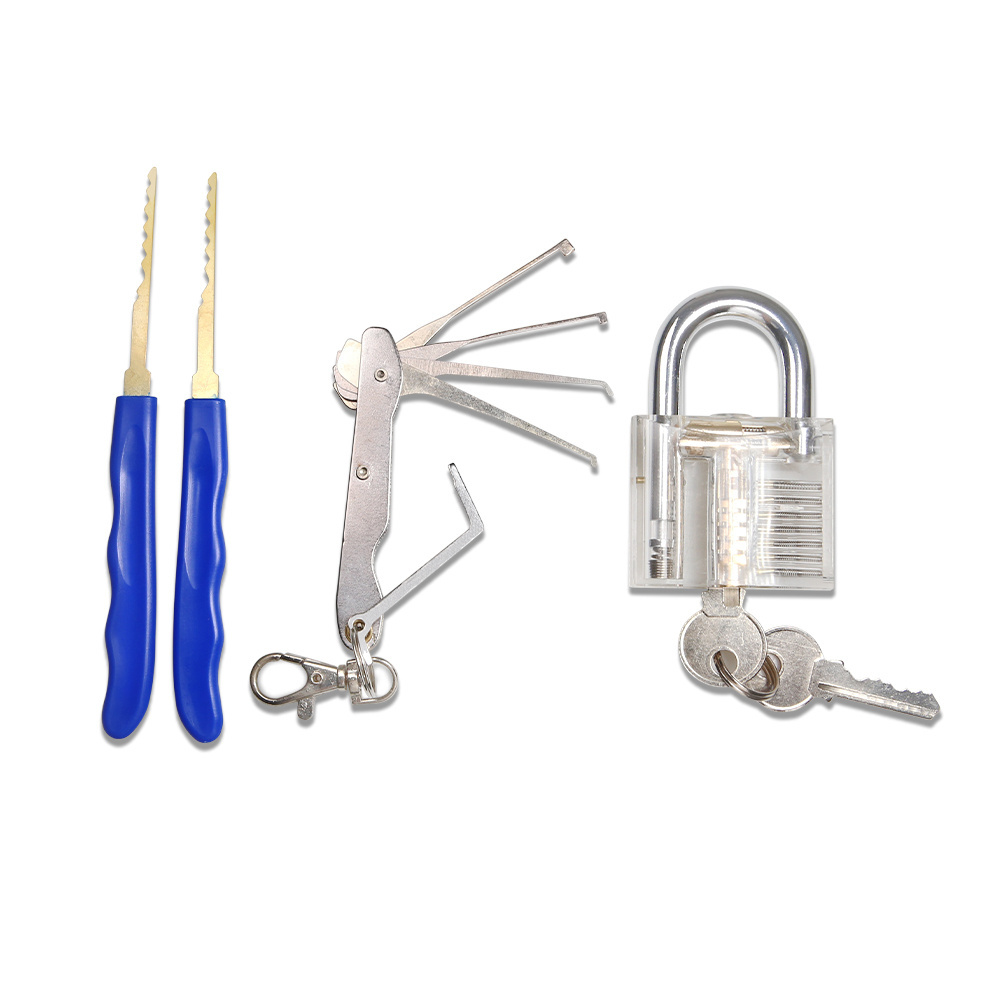 Hot Sale 21PCS MIXED Lock Pick Set with Transparent Padlock for Practice Locksmith tool Supplies