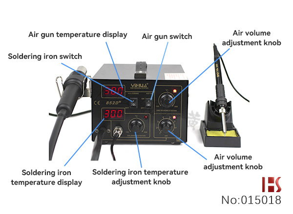 Heat Air Gun Repair Rework Stations Tu-852+ Welding Machine 3 In 1 Hot Air Soldering Iron And Solder Station 015018