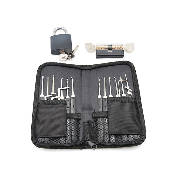 17 Pcs House Cross Kaba Lockpick Opening Tools Lock Pick Set with Transparent Practice Lock