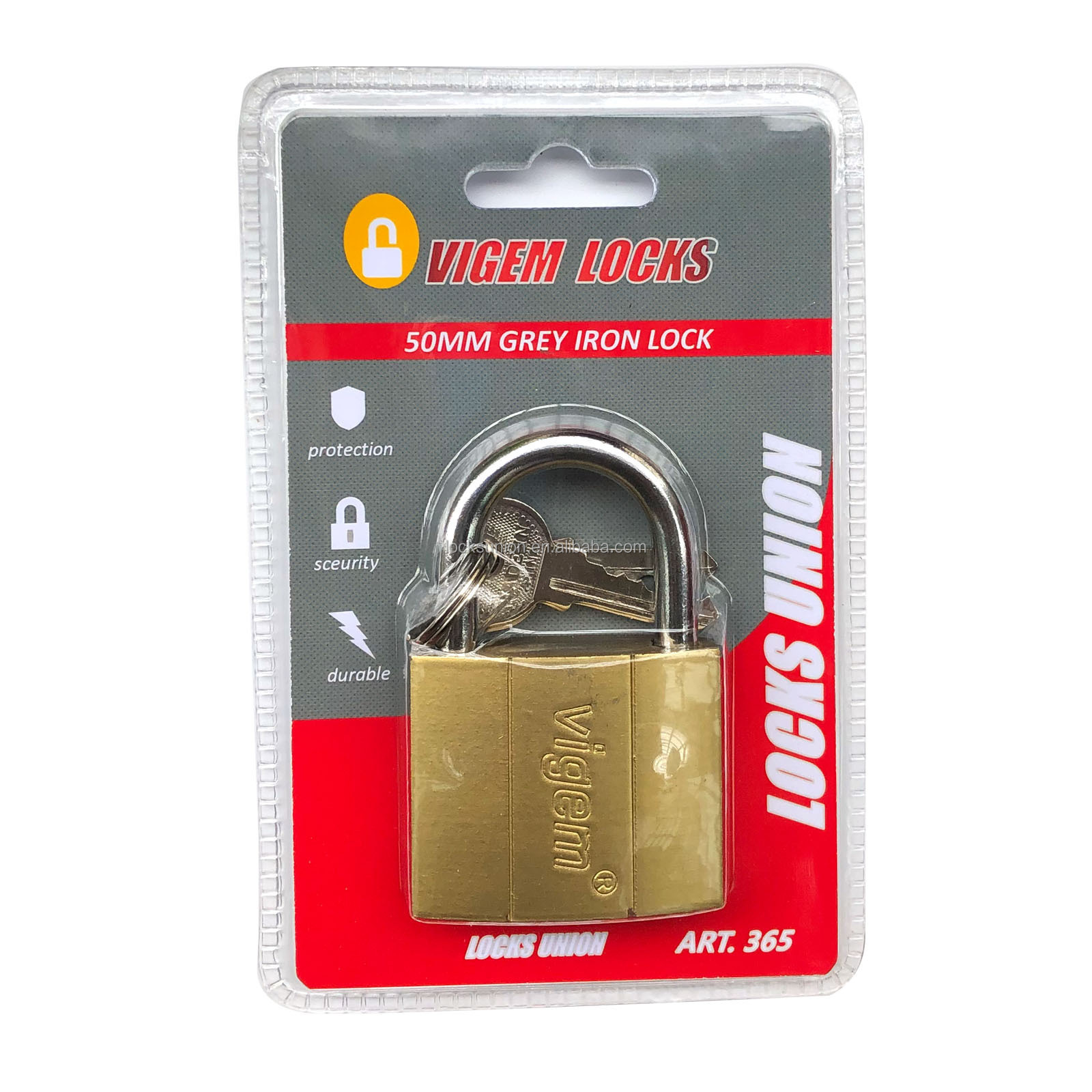 50mm copper style painting lock gold color  painting iron padlock cheap padlock popular locks