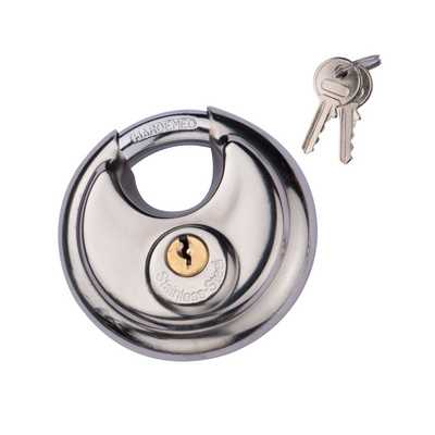 70mm Heavy Duty Keyed Alike pad lock Waterproof Security  padlock disc lock Round key Stainless Steel Disc Padlock