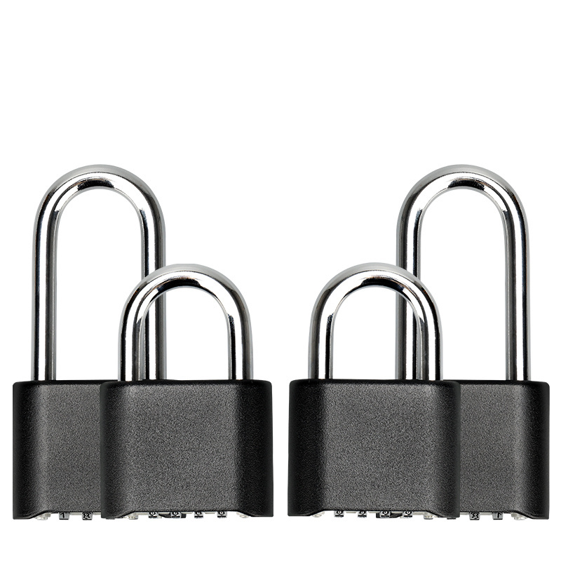 SUOLIAN 53mm Customized Factory Direct High Quality 4 Digital Zinc Alloy Combination Padlock Long and Short Shackle