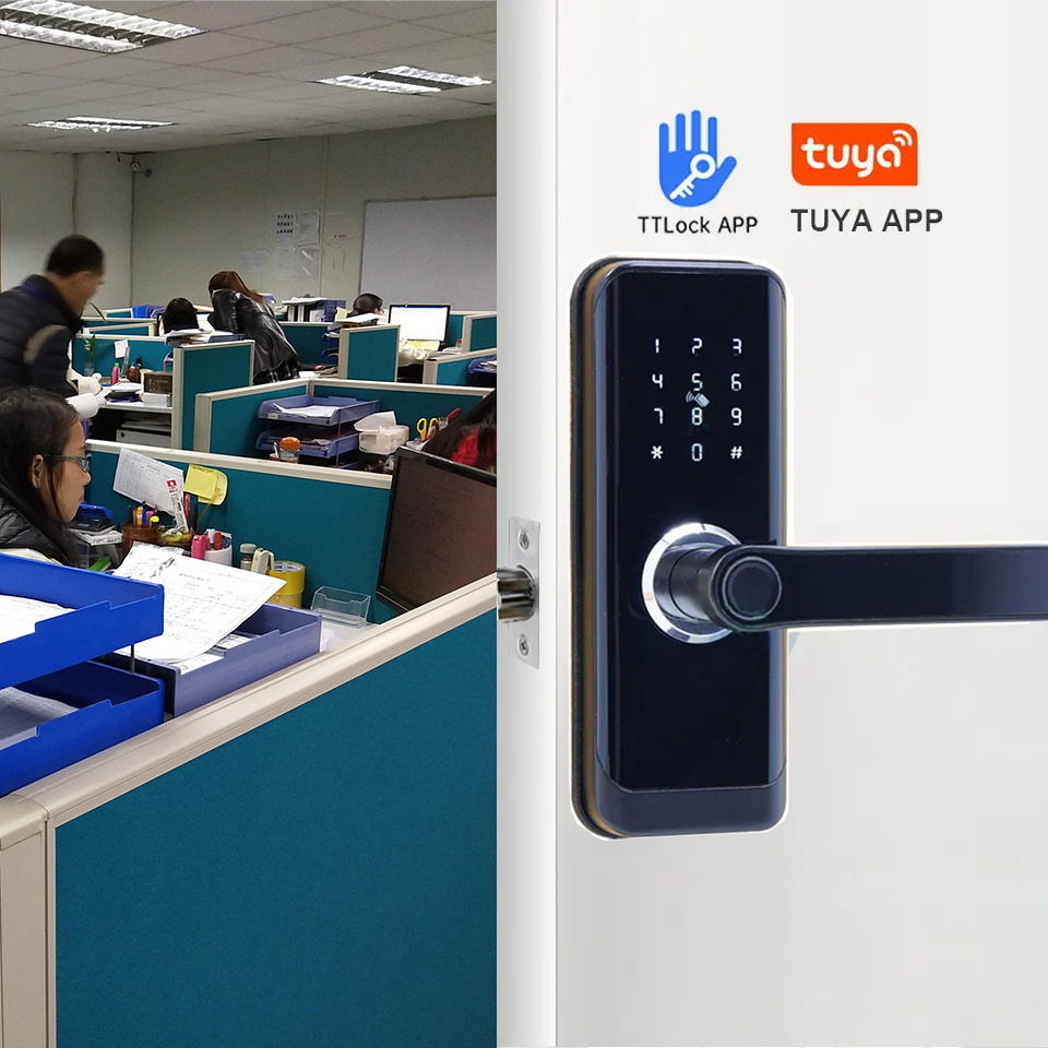 Tuya Smart Rim Door Lock Home Handle Smart lock knob Security TTlock Intelligent Door Locks With Mobile APP