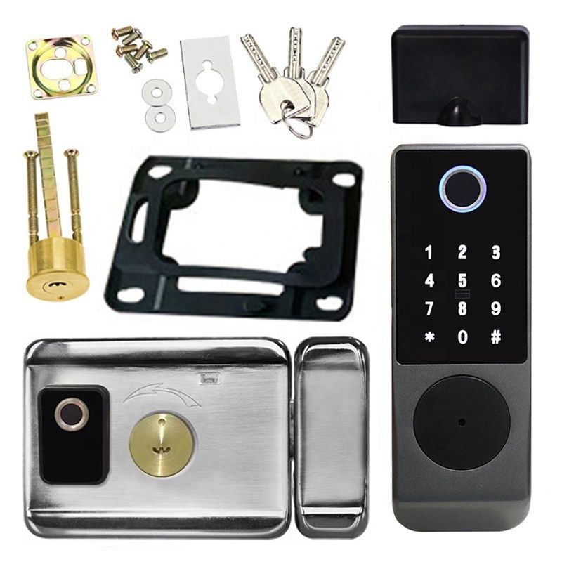 Double Side Digital Fingerprint Smart Keyless Door Lock Waterproof Digital Smart Fingerprint Sliding Glass Door Lock