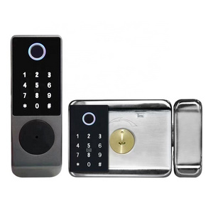 WiFi keys Fingerprint door locks smart NFC lock door waterproof Double Side screen smart lock for outdoor gate