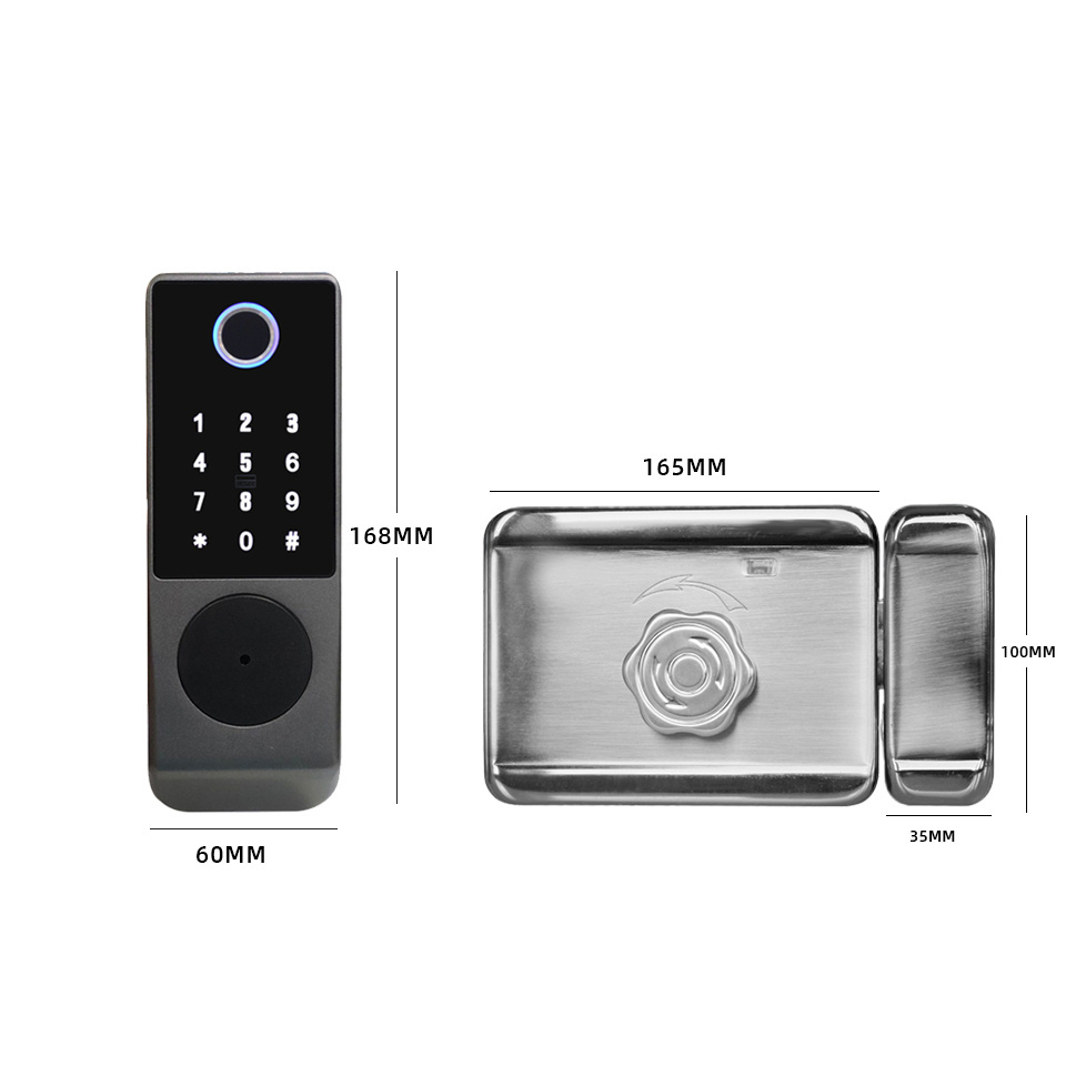 Wireless Blue-tooth Waterproof Wifi Smart Door Lock Mechanical Key Fingerprint Password Lock