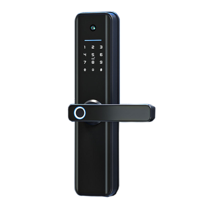 Popular Automatic Intelligent Wireless Digital Code Smart App Fingerprint Bige gate Camera Wood Door Lock