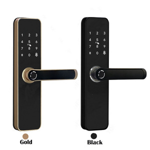 Alloy Material Intelligent Remote Unlock Wireless Handle Lever Keyless Entrance Outdoor Cat's Eye Fingerprint Smart Door Lock