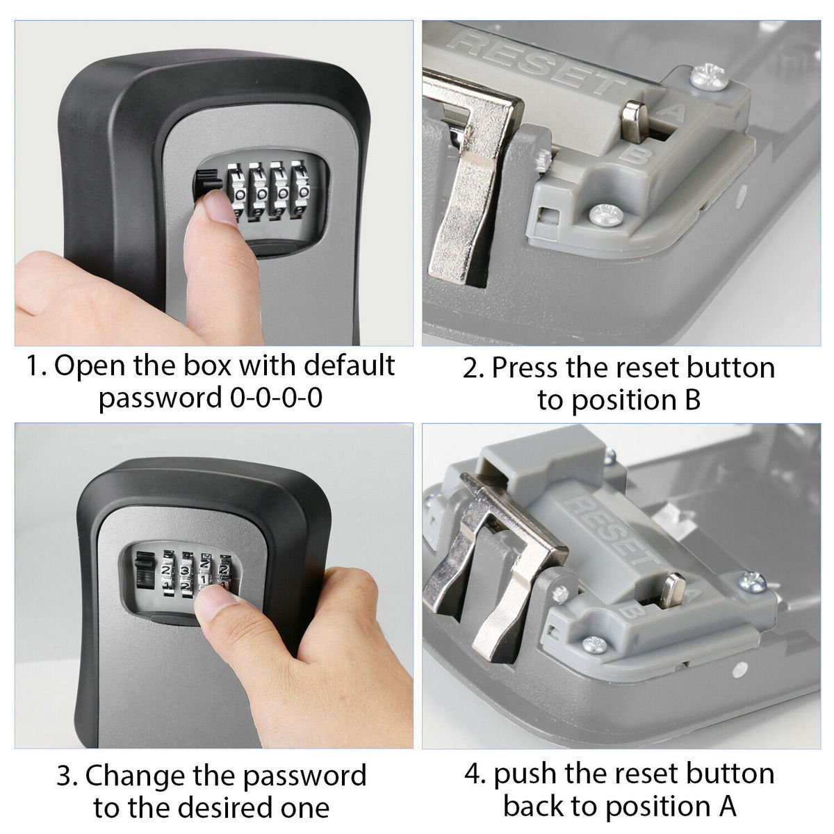 Wall Mount Plastic Or Metal Key Safe Box Waterproof Combination Key Lock Box with 5 Key Capacity