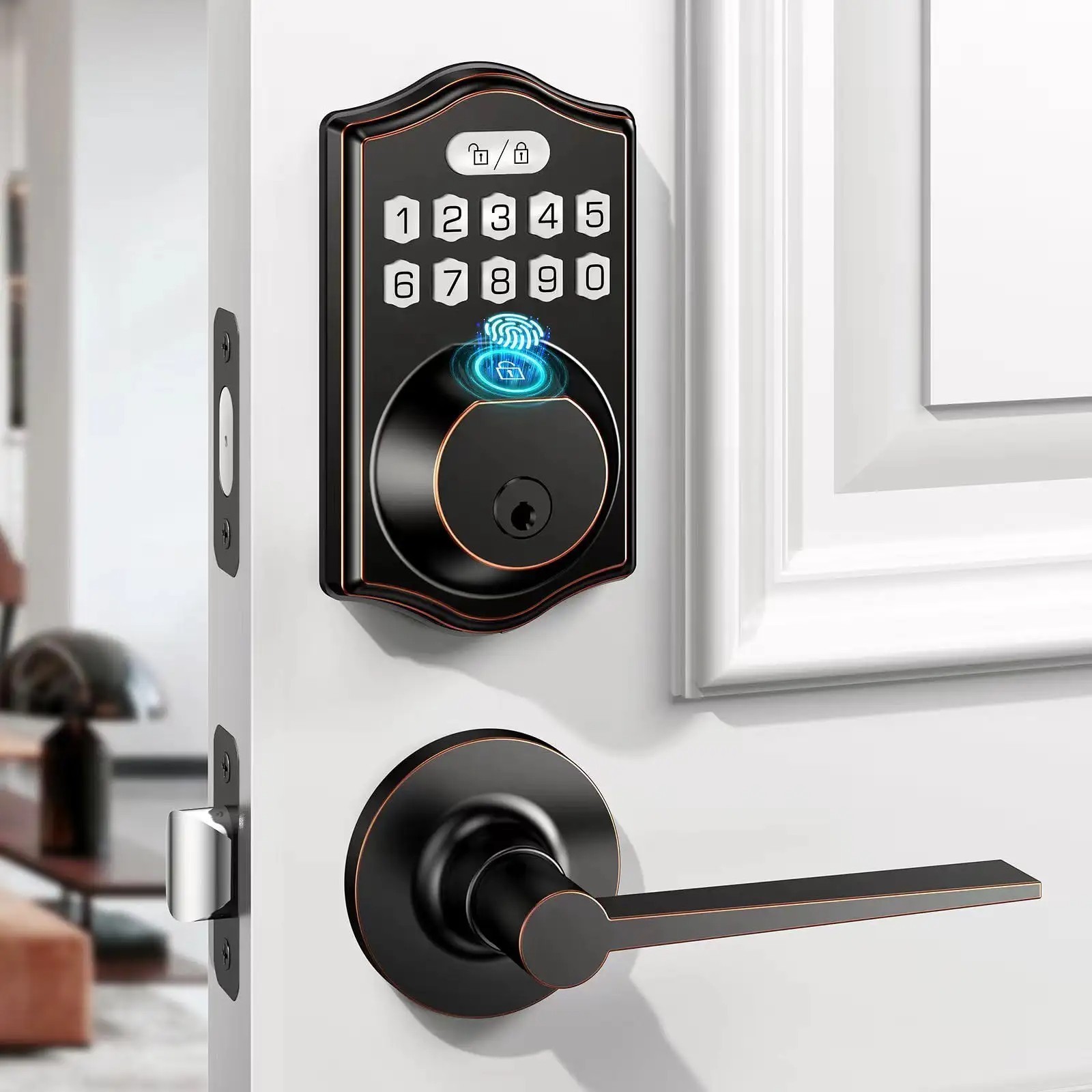 Outdoor Combination Keyless Entry Keypad Electronic Deadbolt Front Door Lock Smart Tuya Fingerprint Door Lock