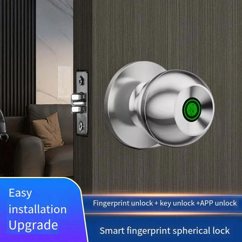 Electronic Digital Keypad Code Smart Fingerprint Ball Lock Deadbolt Security Ble Tuya App Knob Door Lock