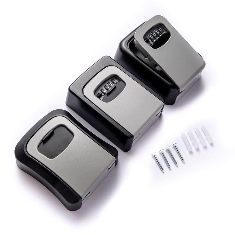 Safe Key Lock Box 4 Digits Combination Weatherproof Wall Mount Key Lock Safes,Hide a Key Outside with Resettable Code